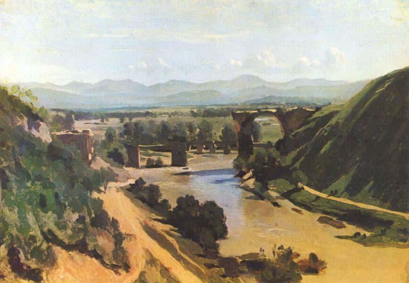 Jean Baptiste Camille  Corot The Bridge at Narni oil painting picture